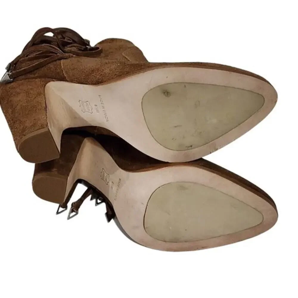 Matisse x Kate Bosworth Emma Suede Side Zip and Tassels Women's Booties size 8.5